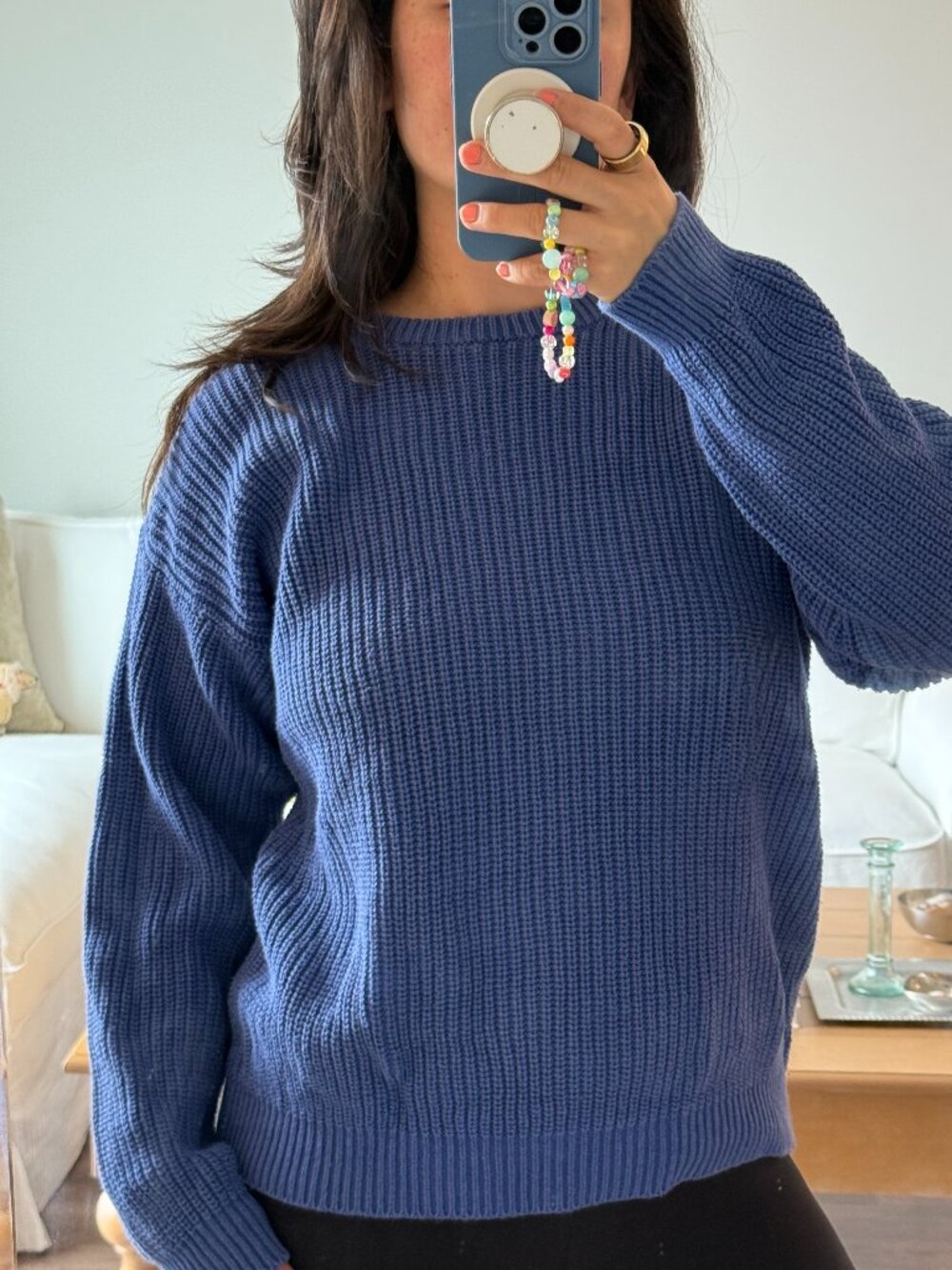 Vintage Rare Land's End 100% Cotton Blue Crewneck Sweater - Women's Medium